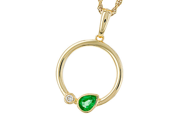 C311-74883: NECKLACE .20 EMERALD .22 TGW