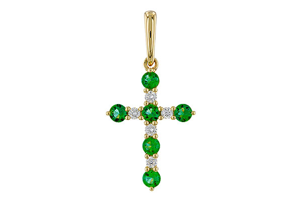D311-74865: PENDANT .27 TW EMERALD .35 TGW