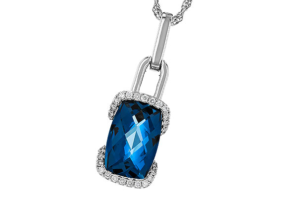 F311-81210: NECK 3.75 LONDON BLUE TOPAZ 3.90 TGW (12x8MM LBT)