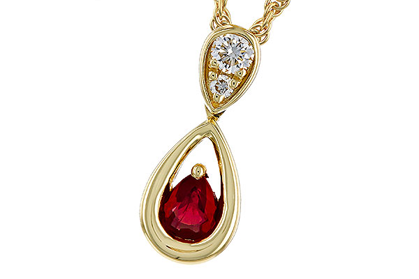 L311-75764: NECKLACE .20 RUBY .26 TGW (4x3 RUBY)