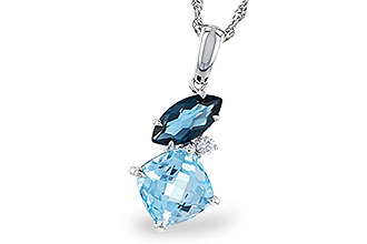 M311-76637: NECKLACE 2.37 TW BLUE TOPAZ 2.40 TGW