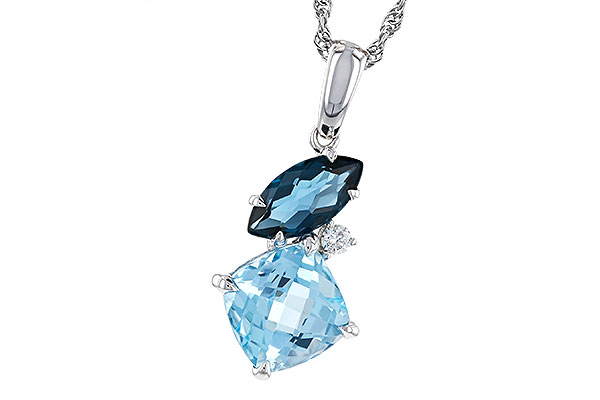 M311-76637: NECKLACE 2.37 TW BLUE TOPAZ 2.40 TGW